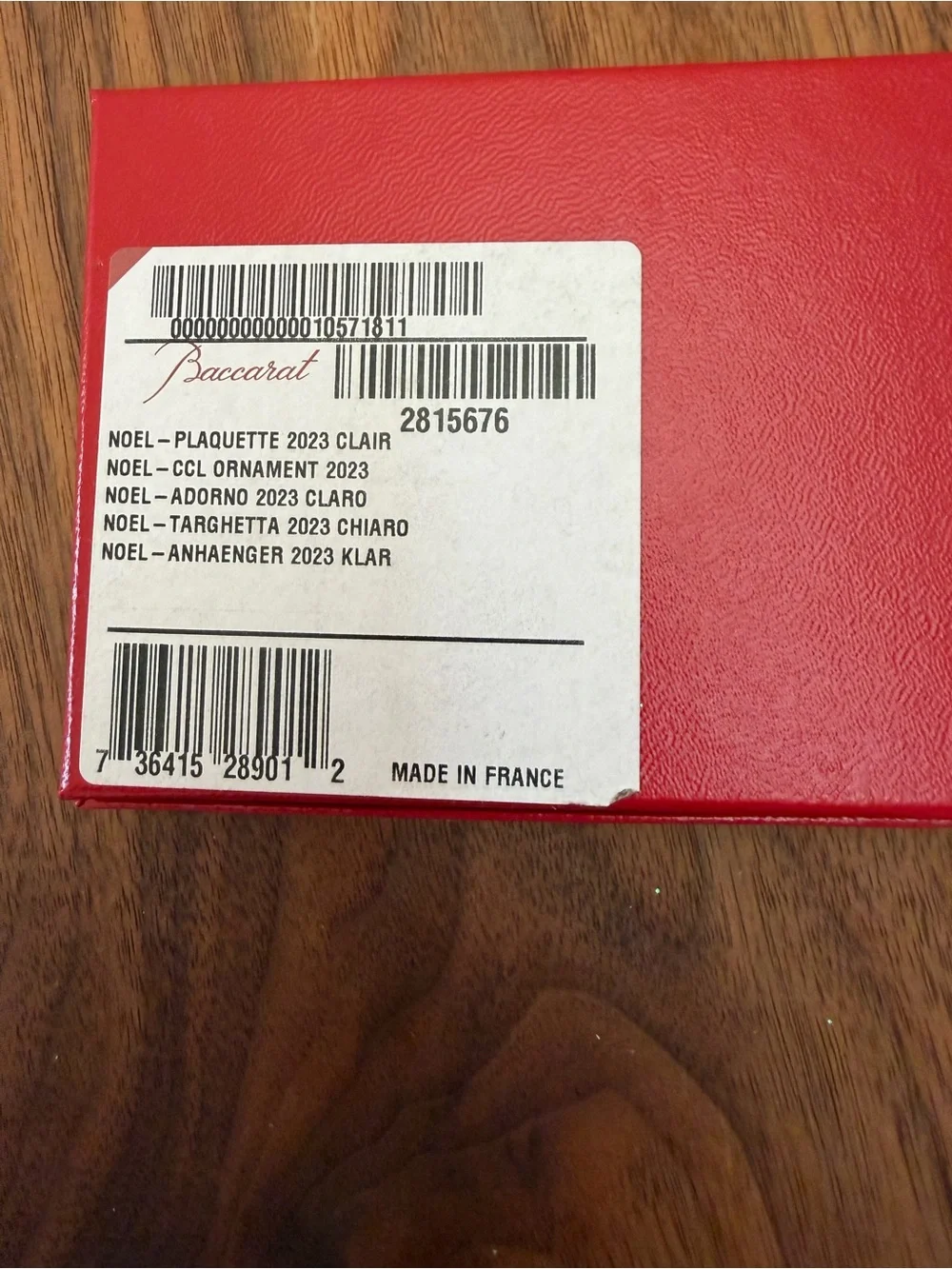 Baccarat Crystal Noel 2023 Annual Ornament MSRP $150